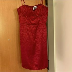 🌟 PRINCESS POLLY VELVET RED MINIDRESS